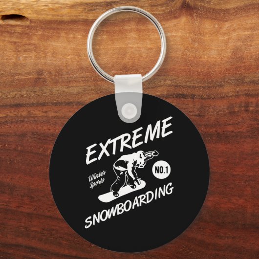 Snowboarder Extreme Snowboarden Wintersport Sneeuw Sleutelhanger (Voorkant)