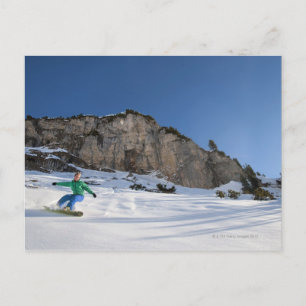 Snowboarder free riding briefkaart