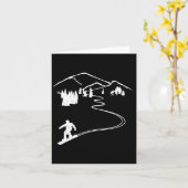 Snowboarder Freeriding Design Snowboard Apres Ski Kaart (Gele Bloem)