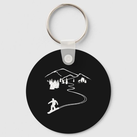 Snowboarder Freeriding Design Snowboard Apres Ski Sleutelhanger (Voorkant)
