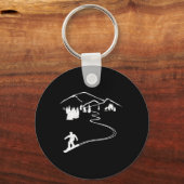 Snowboarder Freeriding Design Snowboard Apres Ski Sleutelhanger (Voorkant)
