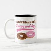 Snowboarder Funny Gift Tweekleurige Koffiemok (Links)