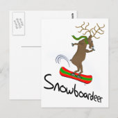 Snowboarder Funny Snowboarding Reindester Briefkaart (Voorkant / Achterkant)