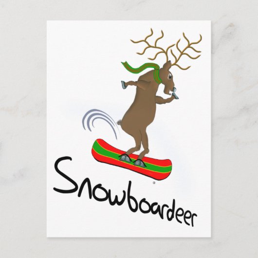 Snowboarder Funny Snowboarding Reindester Briefkaart (Voorkant)