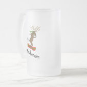 Snowboarder Funny Snowboarding Reindester Matglas Bierpul (Voorkant links)