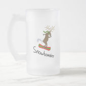 Snowboarder Funny Snowboarding Reindester Matglas Bierpul (Links)