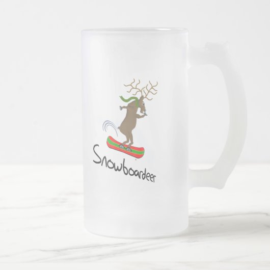 Snowboarder Funny Snowboarding Reindester Matglas Bierpul (Rechts)
