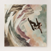 Snowboarder Genieten van de Snowy Mountains Legpuzzel (Horizontaal)