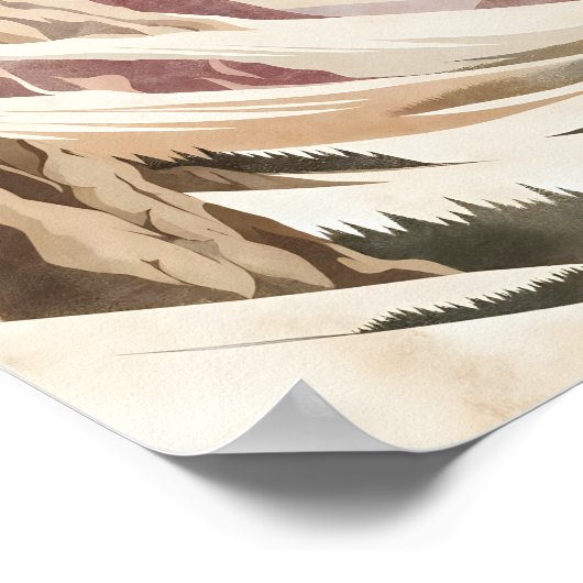 Snowboarder Genieten van de Snowy Mountains Poster (Hoek)