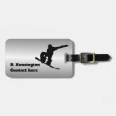 Snowboarder gepersonaliseerd bagagelabel (Voorkant horizontaal)