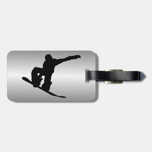 Snowboarder gepersonaliseerd bagagelabel (Achterkant horizontaal)