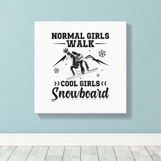 Snowboarder-Gezegden | Wintercadeaus voor Snowboar Canvas Afdruk (Insitu (Houten vloer))