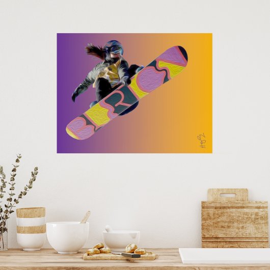 Snowboarder Girl Poster (Keuken)