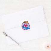 Snowboarder Girl Ronde Sticker (Envelop)