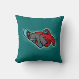 Snowboarder gooi kussen