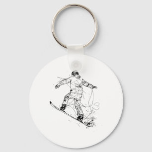 Snowboarder Graphic Alpine Snowboarden Sleutelhanger