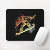 Snowboarder Graphic Retro Style Alpine Snowboardin Muismat (Met muis)