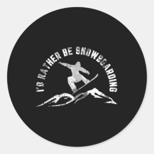 Snowboarder, ik zou liever een snowboarder zijn ronde sticker