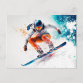 Snowboarder illustratie briefkaart (Voorkant)