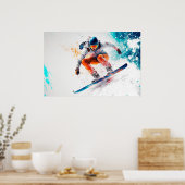 Snowboarder illustratie poster (Keuken)
