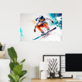 Snowboarder illustratie poster (Thuiskantoor)