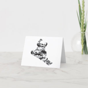Snowboarder in Camouflage Gray Bedankkaart