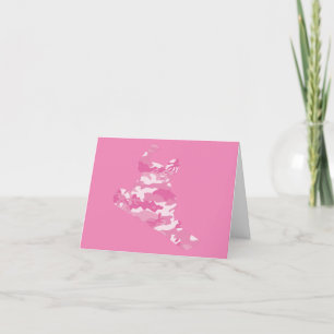 Snowboarder in Camouflage Pink Bedankkaart