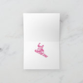 Snowboarder in Camouflage Pink Bedankkaart (Binnen)