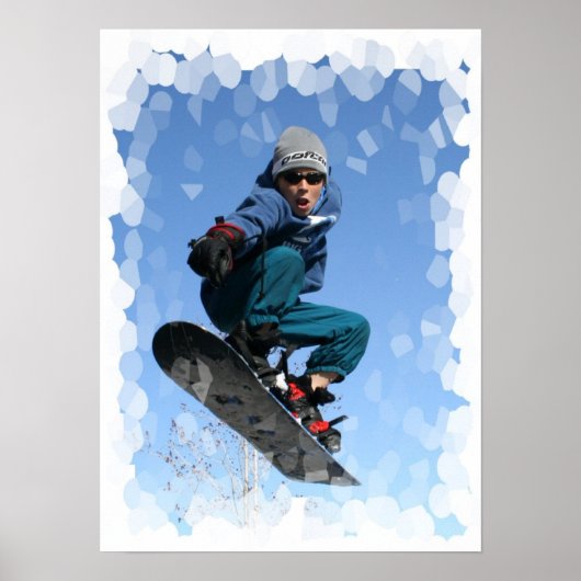 Snowboarder in de Druk SNow Poster (Voorkant)