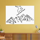 Snowboarder in den Bergen, 02 Canvas Afdruk (Insitu (Woonkamer))