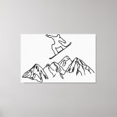 Snowboarder in den Bergen, 02 Canvas Afdruk (Voorkant)