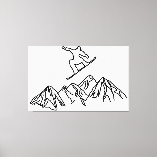 Snowboarder in den Bergen, 02 Canvas Afdruk (Voorkant)