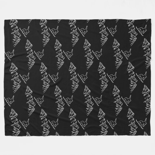 Snowboarder in den Bergen Fleece Deken (Voorkant (Horizontaal))