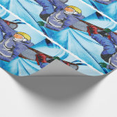 Snowboarder in Edgy Snowstorm Cadeaupapier (Hoek)