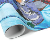 Snowboarder in Edgy Snowstorm Cadeaupapier (Rol Hoek)