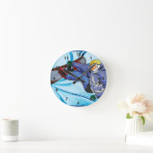 Snowboarder in Edgy Snowstorm Ronde Klok (Huis)