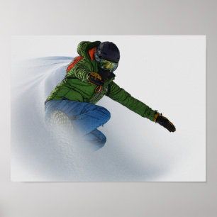 Snowboarder in poeder poster
