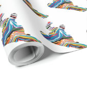 Snowboarder in Psychedelic Zebra Print Cadeaupapier (Rol Hoek)