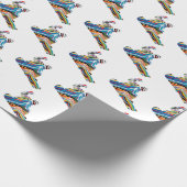 Snowboarder in Psychedelic Zebra Print Cadeaupapier (Hoek)