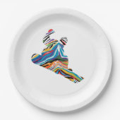 Snowboarder in Psychedelic Zebra print Papieren Bordje (Voorkant)