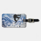 Snowboarder in vlucht bagagelabel (Voorkant horizontaal)