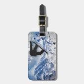 Snowboarder in vlucht bagagelabel (Voorkant verticaal)