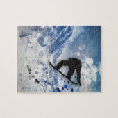 Snowboarder in vlucht legpuzzel (Horizontaal)