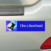 Snowboarder in Whiteout Bumpersticker (Op auto)