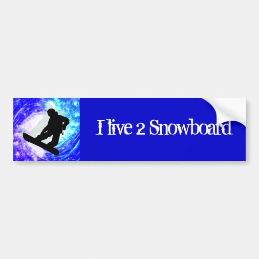 Snowboarder in Whiteout Bumpersticker (Voorkant)