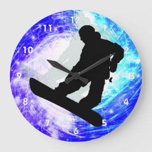Snowboarder in Whiteout Grote Klok