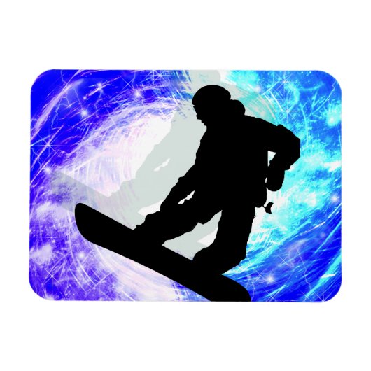 Snowboarder in Whiteout Magneet (Horizontaal)