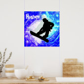 Snowboarder in Whiteout Poster (Keuken)