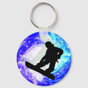 Snowboarder in Whiteout Sleutelhanger