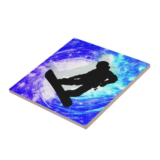 Snowboarder in Whiteout Tegeltje (Zijkant)